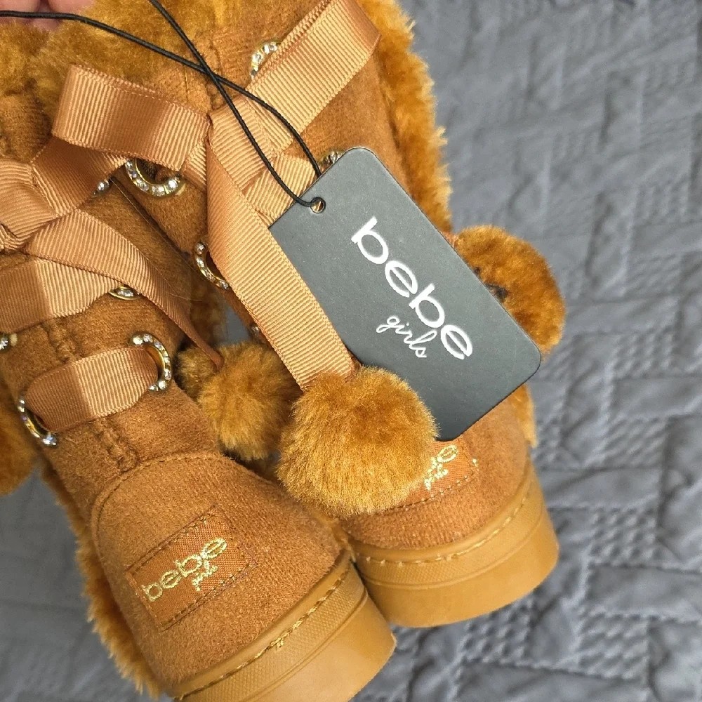 bebe Kids Brown Fur-Trimmed Winter Boots - Picture 2 of 6